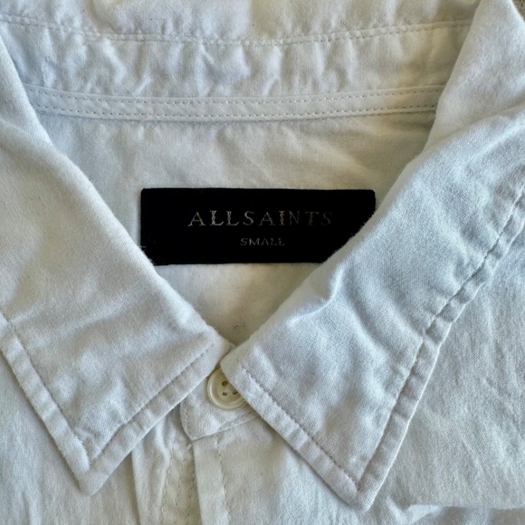 Allsaints casual white button-down collar shirt, size S - Picture 2 of 5